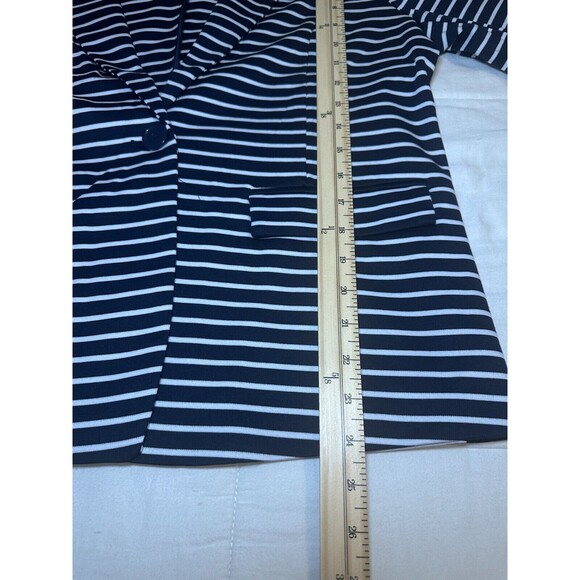41Hawthorn Blue White Striped Single‎ Button Blazer Jacket Women's LARGE NWT - Picture 9 of 11
